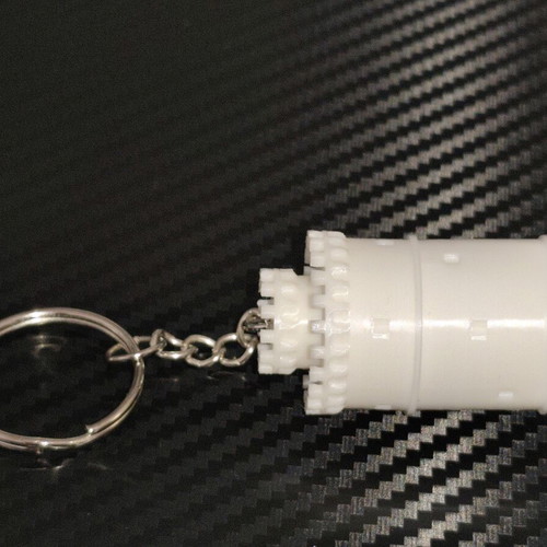 3D Printed Keychain White Tower with Screw Cap new