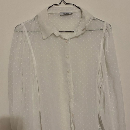White semi-transparent Pink Woman shirt like new, size S