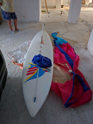 Windsurf used, 340 cm length, 60 cm width with sail
