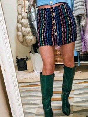 Green croco boots new with low thick heel