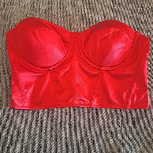 Women's bustier red like new without straps, size XS