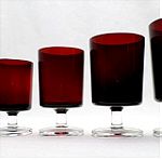  Ποτήρια κολονάτα εξάδες 36 τμ. J.G. Durand/ Luminarc/ D'arques " Cavalier" France 60'-70'