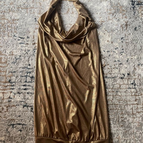 Mini Gold Drape Dress S/M like new