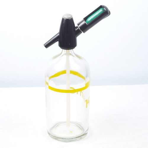 Heimo Germany glass soda siphon used, decorative vintage bar item
