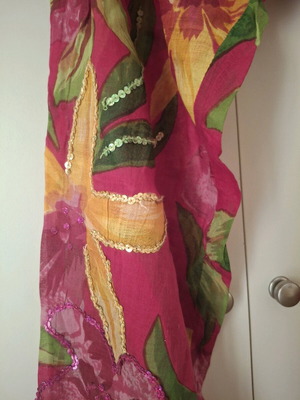 Women's beach wear pants like new, multicolored, size L