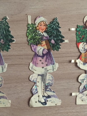 English Christmas figures like new, 1950s vintage