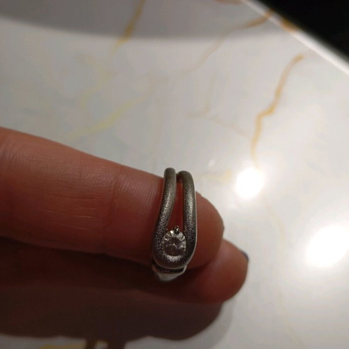 925 Silver Ring Women’s New With Zircon, Glossy and Matte