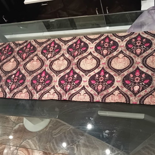 Jacquard chenille table runner with cotton, velvet and silk, like new