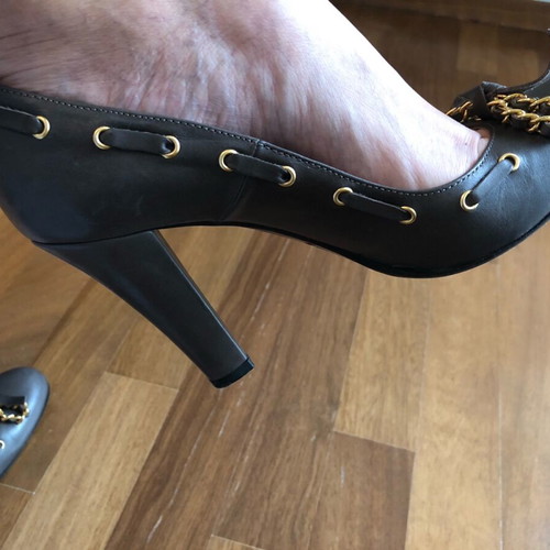 Feng Shoe gray leather pumps used, size 39