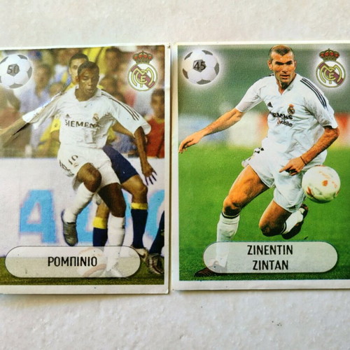 Zidane and Robinho Real Madrid collectible stickers like new