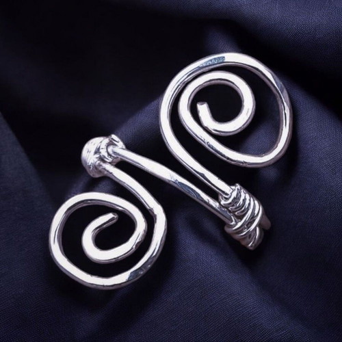 Spiral ring new, handmade forged with 925 silver