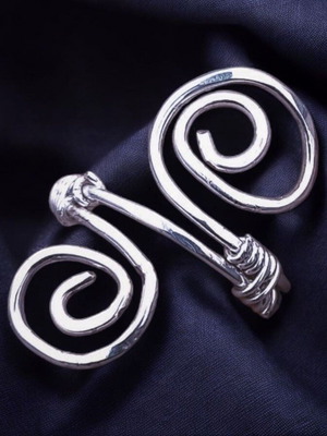 Spiral ring new, handmade forged with 925 silver