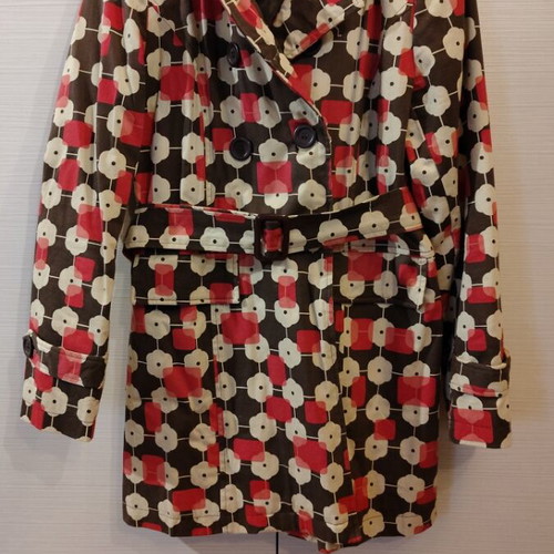 Trench coat medium with retro pattern and brown lining like new