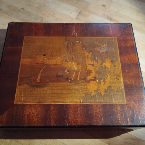 Wooden case with chips used