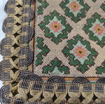 Handmade embroidered counted table runner with gold thread filling