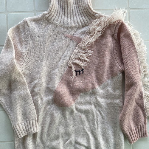 H&M girls' clothing set with unicorn turtleneck sweater and hooded zip jacket