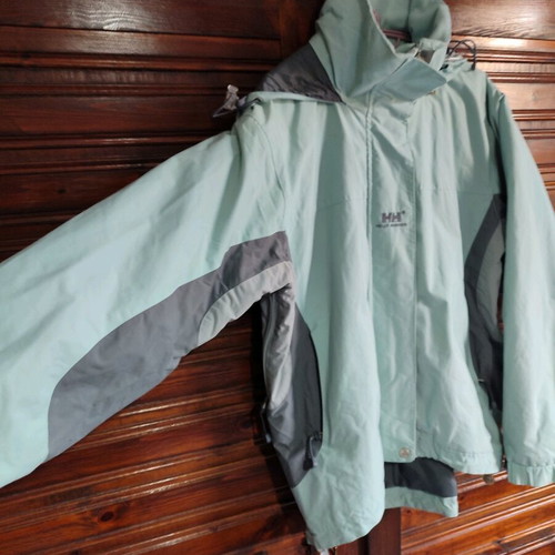HH Windbreaker Jacket Blue - Gray L like new with hood