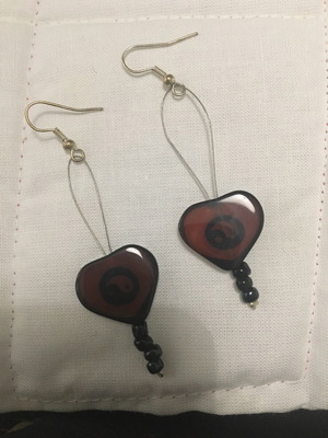 Handmade earrings new, black and brown