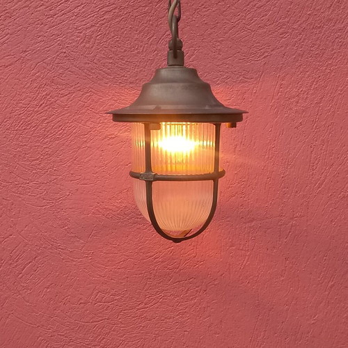Brass outdoor lamp used, E27 socket, single piece