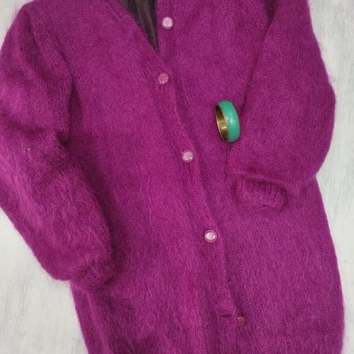 Hand Knitted Women's Cardigan Mohair New, Size S-M-L Oversize