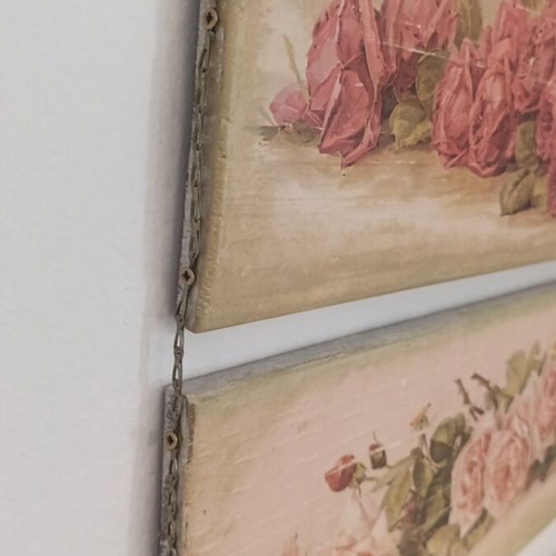 Wooden wall decor with decoupage, like new, 70x23 cm