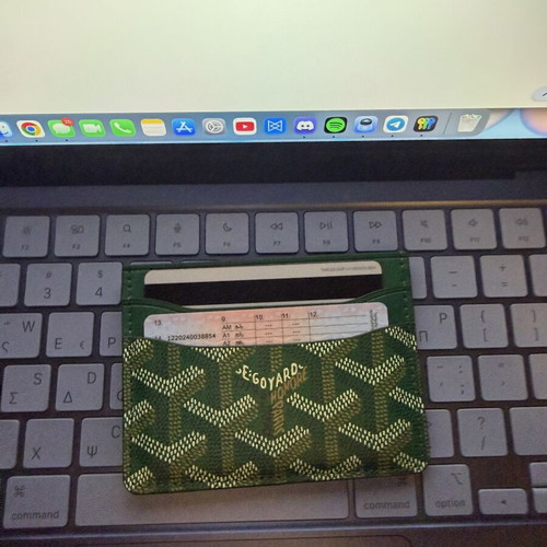 Goyard wallet new, green color