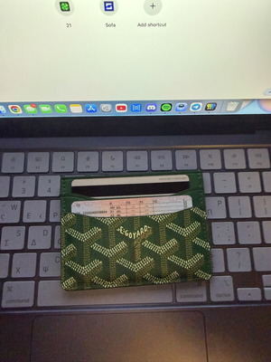 Goyard wallet new, green color