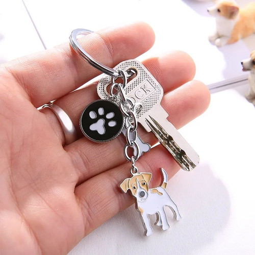 Jack Russell Terrier dog keychain new