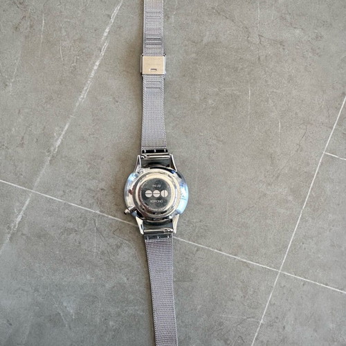 Komono Lexi Royale Marble watch used with silver bracelet and marble dial