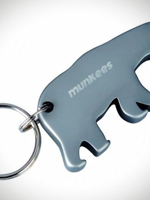 Bear keychain new, metal with Munkees bottle opener