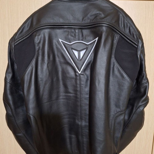 Dainese leather motorcycle jacket new, size 58, black
