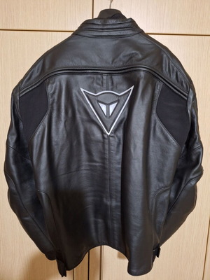 Dainese leather motorcycle jacket new, size 58, black
