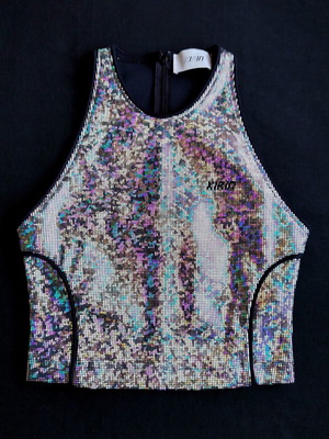 KIRIN Peggy Gou Iridescent Holographic Top Silver New XS