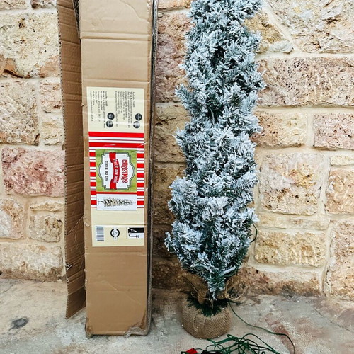 Christmas tree snow-covered with 70 white LED lights, new
