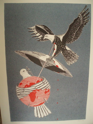 Peace 'B' Woodcut Print on Fabriano Paper New