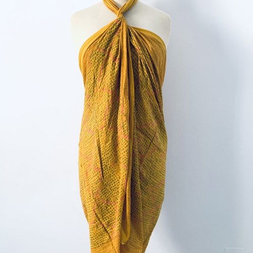 Vintage pareo cotton used, versatile beachwear