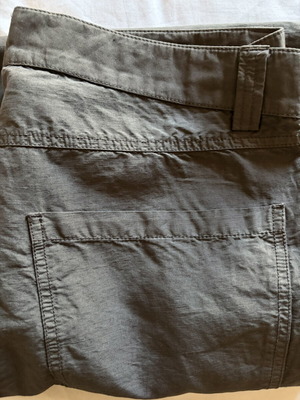 Emporio Armani βαμβακερό ποπλίνα παντελόνι, μέγεθος medium, γκρι λάδι