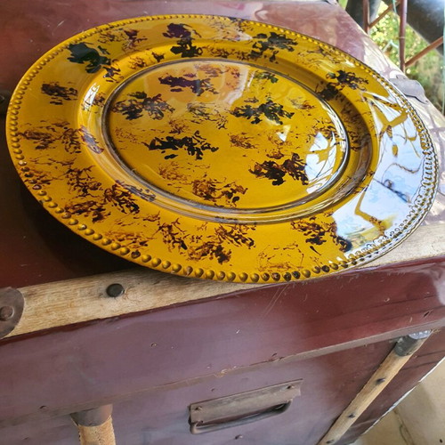 Glass serving platter like new, beautiful