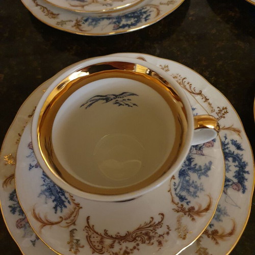 Coffee set 21 pieces 22 carat gold plated like new