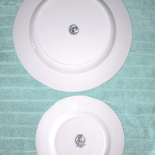 Minotiki antique platter and plate used, Greek made