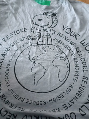 Benetton Snoopy unisex cotton short sleeve shirt like new, plus size XXL