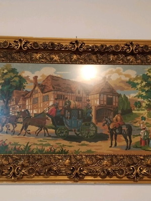 Embroidery painting like new, dimensions 0.75 by 1.30