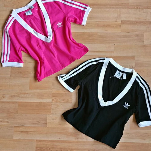 Adidas women's sports tops new, black and pink, size S