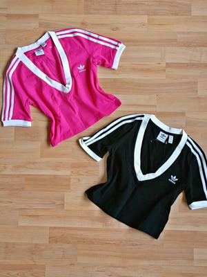 Adidas women's sports tops new, black and pink, size S