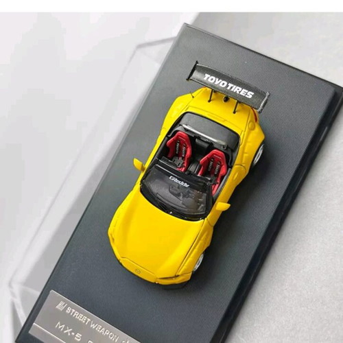 SW 1:64 JDM Yellow Miata MX5 Convertible Pandem Sport Model diecast car new