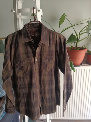 Opt checkered shirt size L used, green and brown
