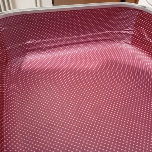 Vintage travel suitcase used, burgundy leather exterior