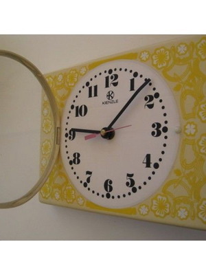Kienzle wall clock used, bone material, analog