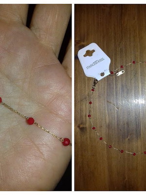 Necklace new stainless steel in red and gold colors