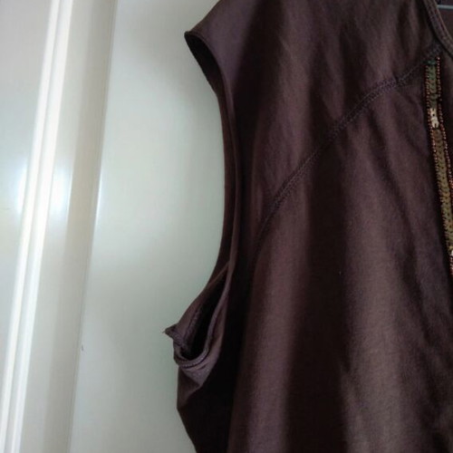 La Redoute women's blouse brown with sequins, like new, size 44/46